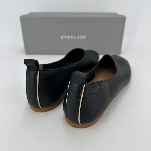 Everlane The Italian Leather Day Glove Flats in Black size 8 Women's Career - Picture 5 of 6